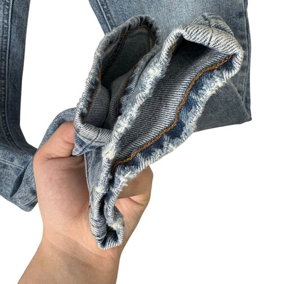 denim forum | yoko high rise slim medium wash button fly aritzia jeans sz 24 - Picture 5 of 12